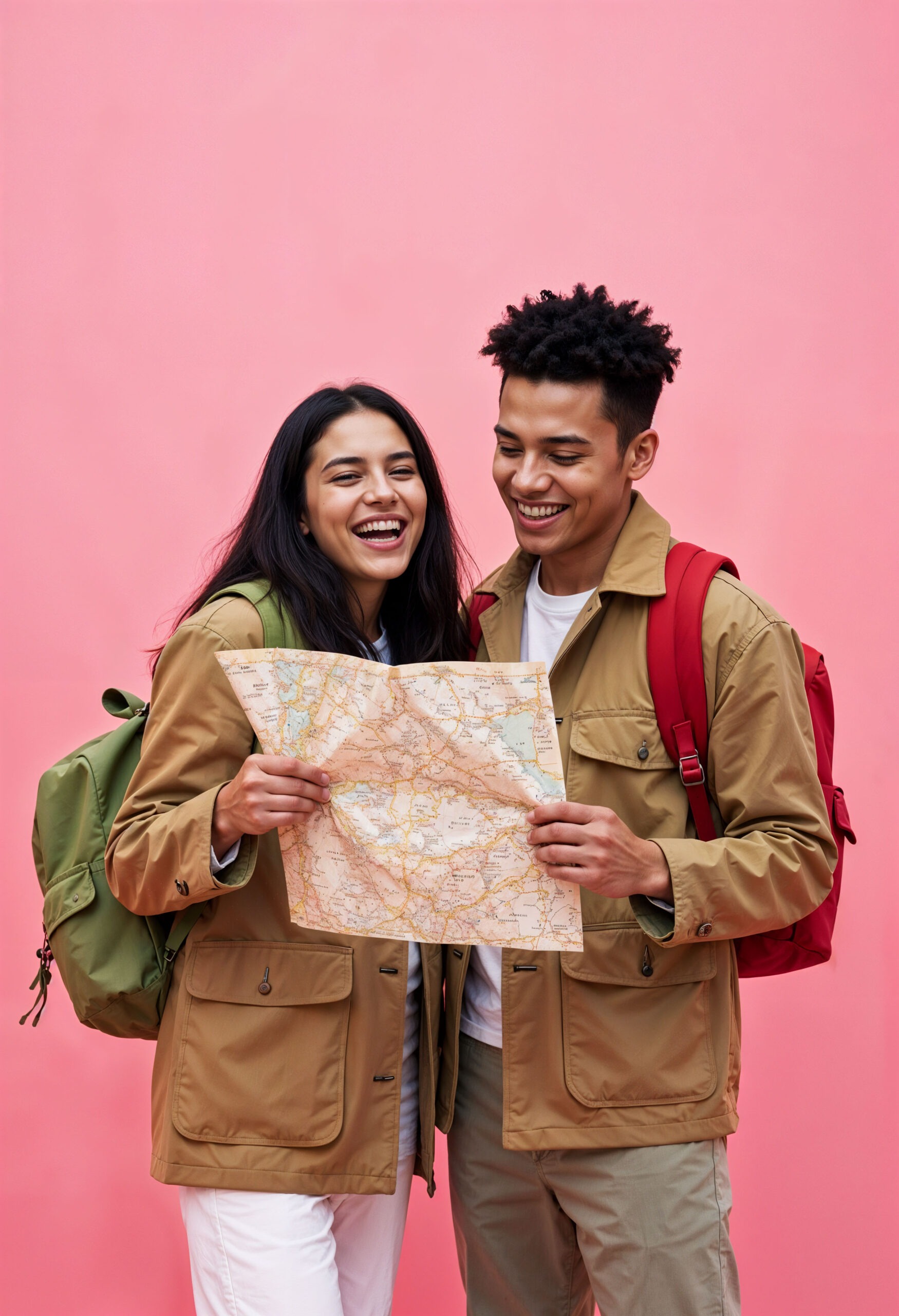 Happy couple planning their next holiday