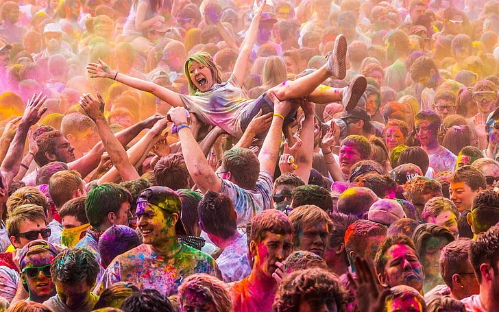 People celebrating Holi festival